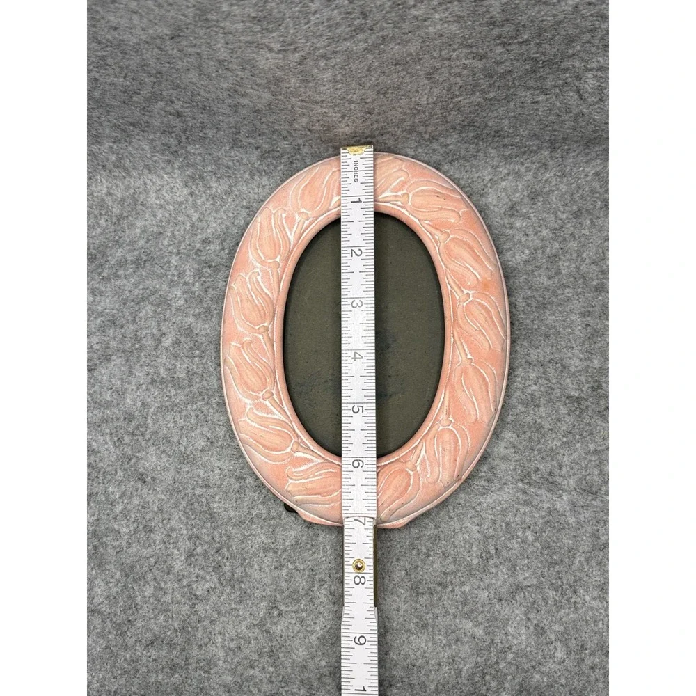 EastonTulip Floral Oval Picture Frame Pink Peach Terra cotta Made in Greece 5x7